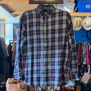 Classic Red and Blue Plaid Men's Casual Shirt